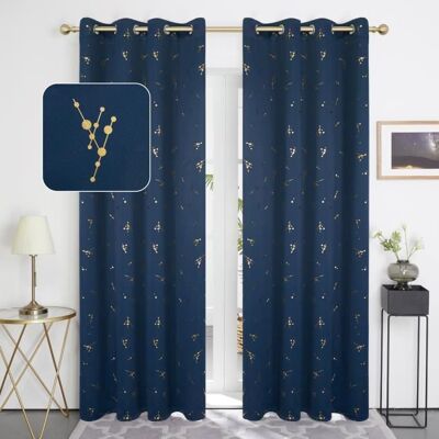 Deconovo 2 PCS Rideau Occultant pour Salon Thermique Isolant Rideaux Constellation dor Imprimée pour Chambre 117x229 CM Bleu Bleu - Publicité Deconovo 2 PCS Rideau Occultant pour Salon Thermique Isolant Rideaux Constellation dor Imprimée pour Chambre 117x229 CM Bleu Bleu - Publicité