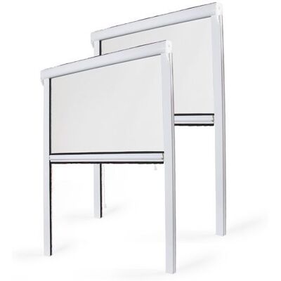 AVOSDIM Lot Moustiquaire Enroulable pour Fenêtre x2 - L130 x H160cm Recoupable - PVC Blanc - Anti-insectes - Publicité AVOSDIM Lot Moustiquaire Enroulable pour Fenêtre x2 - L130 x H160cm Recoupable - PVC Blanc - Anti-insectes - Publicité