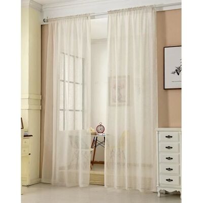 WOLTU 2 pièces Rideaux Semi-Transparents Suspension avec Passe-Tringle 140x225cm Crème VH5860cm-2 - Publicité WOLTU 2 pièces Rideaux Semi-Transparents Suspension avec Passe-Tringle 140x225cm Crème VH5860cm-2 - Publicité