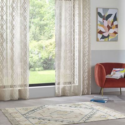 Voilage Jacquard Sama tamisant 140 x 240 cm Atmosphera - Lin - Lin - Beige - Publicité Voilage Jacquard Sama tamisant 140 x 240 cm Atmosphera - Lin - Lin - Beige - Publicité