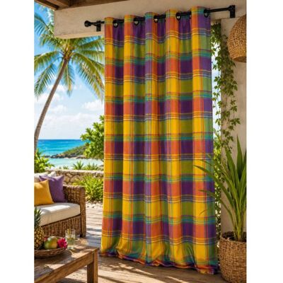 ENJOY HOME Rideau Madras Tropical extérieur à œillets - 140 x 250 - Taille: 140x250cm - Coloris: Violet Violet - Publicité ENJOY HOME Rideau Madras Tropical extérieur à œillets - 140 x 250 - Taille: 140x250cm - Coloris: Violet Violet - Publicité