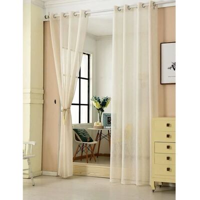 WOLTU 2 pièces Rideaux Semi-Transparents Voilage à œillets 140x225cm Crème VH5862cm-2 Beige - Publicité WOLTU 2 pièces Rideaux Semi-Transparents Voilage à œillets 140x225cm Crème VH5862cm-2 Beige - Publicité