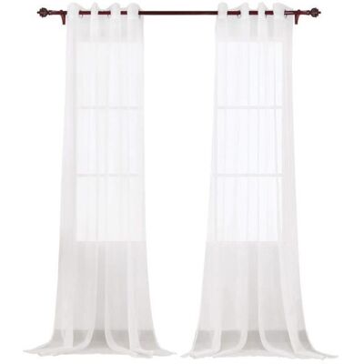 Deconovo - Voile Curtain Set 2P - White - Rideaux - Publicité Deconovo - Voile Curtain Set 2P - White - Rideaux - Publicité
