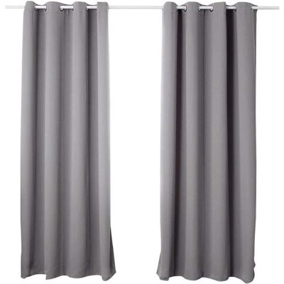 WOLTU 2 pièces Rideaux occultant à œillets pour fenêtre Porte Thermique Isolant135x175cmGris Foncé VH5879dg-2 Gris - Publicité WOLTU 2 pièces Rideaux occultant à œillets pour fenêtre Porte Thermique Isolant135x175cmGris Foncé VH5879dg-2 Gris - Publicité