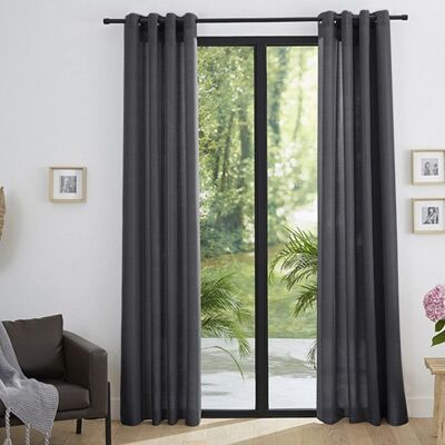 UNIVERS DECOR Paire de rideaux tamisant à œillets Effet Lin Moonlight Granite - 140x260 Gris - Publicité UNIVERS DECOR Paire de rideaux tamisant à œillets Effet Lin Moonlight Granite - 140x260 Gris - Publicité