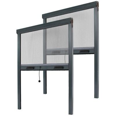 AVOSDIM Lot Moustiquaire Enroulable pour Fenêtre x2 - L100 x H130cm Recoupable - Alu Gris Anthracite - Anti-insectes - Publicité AVOSDIM Lot Moustiquaire Enroulable pour Fenêtre x2 - L100 x H130cm Recoupable - Alu Gris Anthracite - Anti-insectes - Publicité