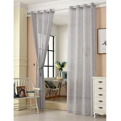 WOLTU 2 pièces Rideaux Semi-Transparents Voilage à œillets 140x225cm Gris Clair VH5862hgr-2 Gris - Publicité WOLTU 2 pièces Rideaux Semi-Transparents Voilage à œillets 140x225cm Gris Clair VH5862hgr-2 Gris - Publicité