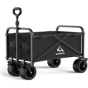 Chariot de Plage Pliable - Tout Terrain - Poignée Réglable - Noir - Parfait pour Plage Camping Jardinage Noir - Publicité Chariot de Plage Pliable - Tout Terrain - Poignée Réglable - Noir - Parfait pour Plage Camping Jardinage Noir - Publicité