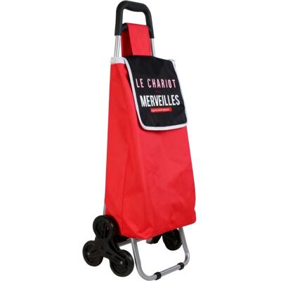 ENTRE TEMPS Chariot shopping en polyester 6 roues rouge Rouge - Publicité ENTRE TEMPS Chariot shopping en polyester 6 roues rouge Rouge - Publicité