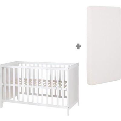 Lit bébé cododo 2-en-1 - 60 x 130 cm - ROBA - Blanc Blanc - Publicité Lit bébé cododo 2-en-1 - 60 x 130 cm - ROBA - Blanc Blanc - Publicité