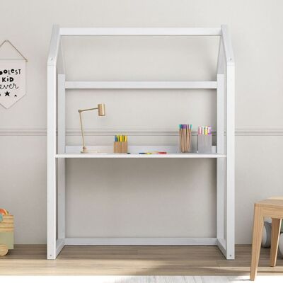 Idimex Bureau enfant évolutif TINA H 130 cm en bois massif blanc en forme de maison de type Montessori avec plateau réglable Blanc - Publicité Idimex Bureau enfant évolutif TINA H 130 cm en bois massif blanc en forme de maison de type Montessori avec plateau réglable Blanc - Publicité