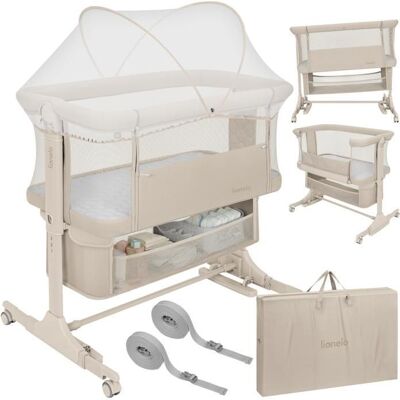 Lit bébé cododo 3en1 LIONELO Jodie - Berceau - Réglable en hauteur et inclinaison - Matelas haute densité - Beige Beige - Publicité Lit bébé cododo 3en1 LIONELO Jodie - Berceau - Réglable en hauteur et inclinaison - Matelas haute densité - Beige Beige - Publicité