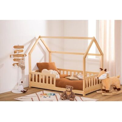ATMOSPHERA Lit cabane pour Enfant en Bois Naturel 80x160 - Publicité ATMOSPHERA Lit cabane pour Enfant en Bois Naturel 80x160 - Publicité