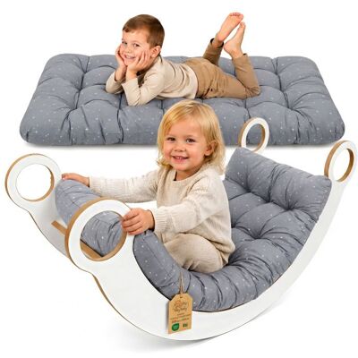 TOTSY BABY Coussin pour arc Montessori & bascule 60x120 cm - matelas de sol enfant réversible - assise détente sieste pour Oeko-Tex Galaxie Gris - Publicité TOTSY BABY Coussin pour arc Montessori & bascule 60x120 cm - matelas de sol enfant réversible - assise détente sieste pour Oeko-Tex Galaxie Gris - Publicité