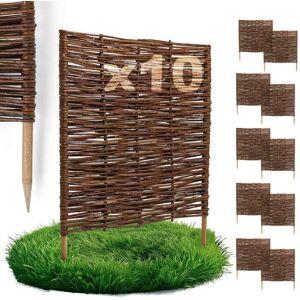 BOGATECO Bordure de Jardin Rollborder Bois de Noisetier Traité - Longueur 60cm - H60cm - Lot de 10 - Délimitation Allées/Massifs Marron - Publicité BOGATECO Bordure de Jardin Rollborder Bois de Noisetier Traité - Longueur 60cm - H60cm - Lot de 10 - Délimitation Allées/Massifs Marron - Publicité