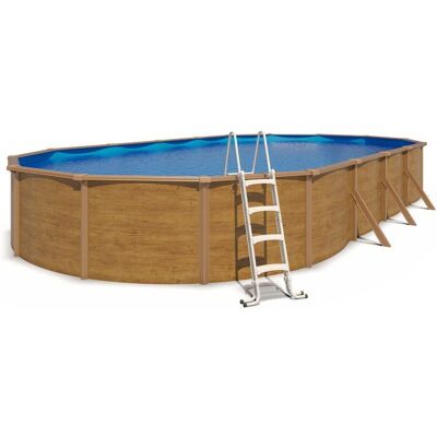 trigano Piscine hors sol acier ovale 1005 x 550 x 120 m aspect bois CANYON Marron - Publicité trigano Piscine hors sol acier ovale 1005 x 550 x 120 m aspect bois CANYON Marron - Publicité