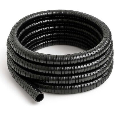 Wiltec Tuyau daspiration noir – 5 m / Ø 20 mm (3/4) / 110 g/m – avec Spirale de renforcement – Tube souple sans pression en PVC – Noir - Publicité Wiltec Tuyau daspiration noir – 5 m / Ø 20 mm (3/4) / 110 g/m – avec Spirale de renforcement – Tube souple sans pression en PVC – Noir - Publicité