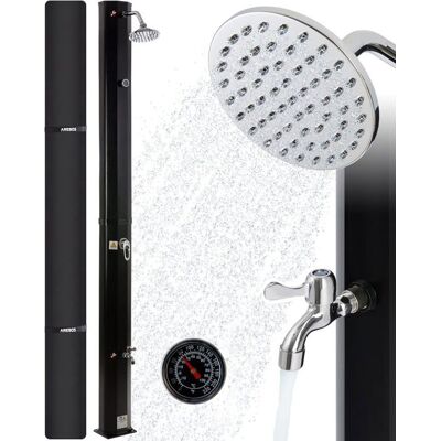 AREBOS Douche solaire 35L avec thermomètre intégré et pommeau de douche rond Noir - Publicité AREBOS Douche solaire 35L avec thermomètre intégré et pommeau de douche rond Noir - Publicité