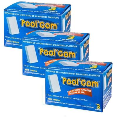 3 boites Pool Gom nettoyage de la ligne deau piscine (lot de 9 pieces) - toucan Blanc - Publicité 3 boites Pool Gom nettoyage de la ligne deau piscine (lot de 9 pieces) - toucan Blanc - Publicité