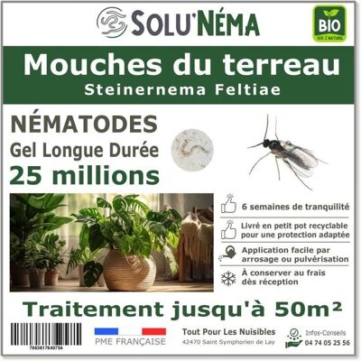 TOUT POUR LES NUISIBLES SOLUNEMA - TRAITEMENT MOUCHES DES TERREAUX - 25 MILLIONS NÉMATODES - Publicité TOUT POUR LES NUISIBLES SOLUNEMA - TRAITEMENT MOUCHES DES TERREAUX - 25 MILLIONS NÉMATODES - Publicité