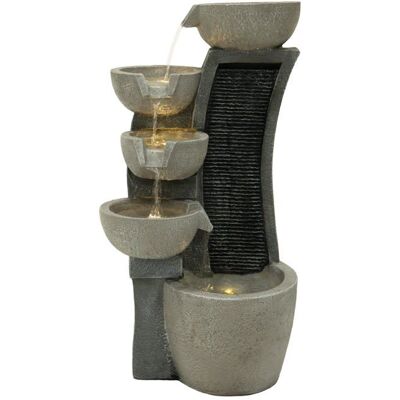 MONSTERSHOP Fontaine de Jardin Cascade Électrique « Sleek Streams » Extérieure LED Pompe Gris - Publicité MONSTERSHOP Fontaine de Jardin Cascade Électrique « Sleek Streams » Extérieure LED Pompe Gris - Publicité