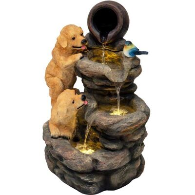 MONSTERSHOP Fontaine de Jardin Cascade Électrique « Canine Creek » Extérieure LED Pompe Gris - Publicité MONSTERSHOP Fontaine de Jardin Cascade Électrique « Canine Creek » Extérieure LED Pompe Gris - Publicité