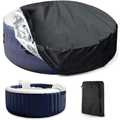 ZYNEXDD Housse de Protection pour Piscine ou SpaRonde Couvercle du Spa Solaire Extérieur Housse Ronde pour SPA Imperméable À La Poussière Noir - Publicité ZYNEXDD Housse de Protection pour Piscine ou SpaRonde Couvercle du Spa Solaire Extérieur Housse Ronde pour SPA Imperméable À La Poussière Noir - Publicité