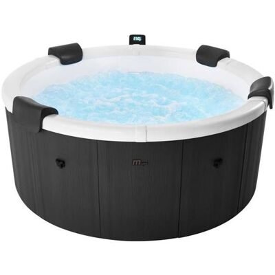 MSPA Spa rigide 6 places 180cm rond hydromassage 4 coussins bâche + housse DENVER Gris - Publicité MSPA Spa rigide 6 places 180cm rond hydromassage 4 coussins bâche + housse DENVER Gris - Publicité