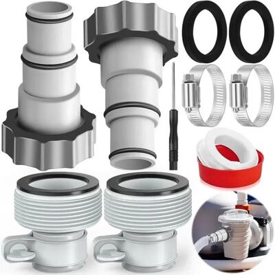 NOBRAND Adaptateur Tuyau Piscine 32 38 mm 4PCS Adaptateur de Rechange Accessoire Pompe Raccord pour Pompe Intex Ø 32 38 mm lan - Publicité NOBRAND Adaptateur Tuyau Piscine 32 38 mm 4PCS Adaptateur de Rechange Accessoire Pompe Raccord pour Pompe Intex Ø 32 38 mm lan - Publicité
