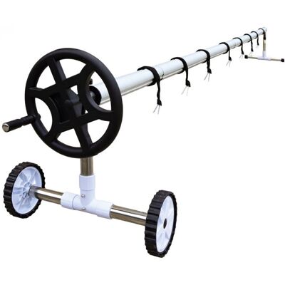 Enrouleur de bâche à bulles pour piscine extensible de 1 m à 6 m + Système dattache - Linxor Gris - Publicité Enrouleur de bâche à bulles pour piscine extensible de 1 m à 6 m + Système dattache - Linxor Gris - Publicité