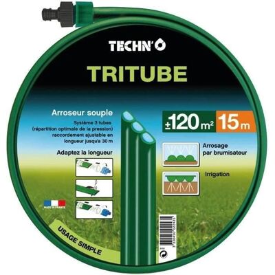 Arroseur de Jardin Vert Techno à Triple Tube - 15M - Publicité Arroseur de Jardin Vert Techno à Triple Tube - 15M - Publicité