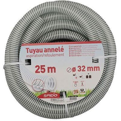 Spido Tuyau aspiration pré-coupé - 25m, 32mm PVC - Publicité Spido Tuyau aspiration pré-coupé - 25m, 32mm PVC - Publicité