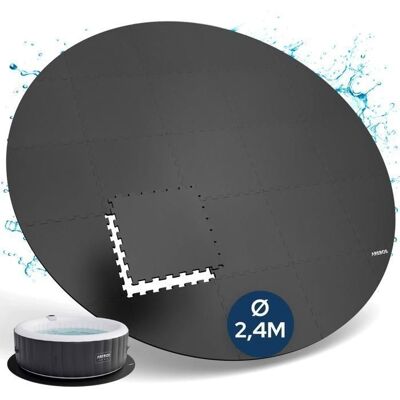 AREBOS Tapis Protection Spa Ø240 cm EVA 25pcs Antidérapant Extérieur Noir Noir - Publicité AREBOS Tapis Protection Spa Ø240 cm EVA 25pcs Antidérapant Extérieur Noir Noir - Publicité