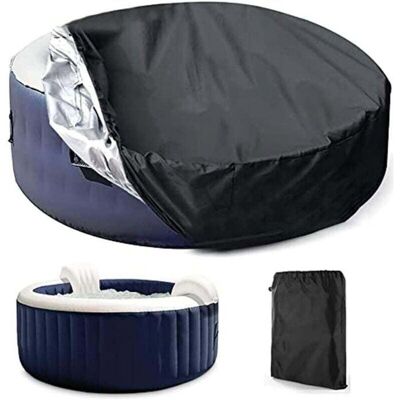 INNNB Housse de protection pour piscine ou spaHousse de protection solaire ronde pour spa dextérieurÉtanche anti poussière imperméab Noir - Publicité INNNB Housse de protection pour piscine ou spaHousse de protection solaire ronde pour spa dextérieurÉtanche anti poussière imperméab Noir - Publicité