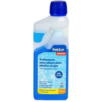 BSI Désinfection sans chlore - PooLSan - Pour la désinfection de votre eau de piscine ou de spa - Bouteille 500 ml Bleu - Publicité BSI Désinfection sans chlore - PooLSan - Pour la désinfection de votre eau de piscine ou de spa - Bouteille 500 ml Bleu - Publicité