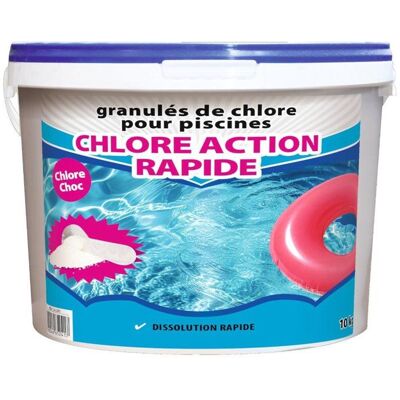 Chlore choc - BSI - Action et dissolution rapide - Désinfection de leau - Spécial bactéries - Pour piscine et spa - Granulé - 10kg Blanc - Publicité Chlore choc - BSI - Action et dissolution rapide - Désinfection de leau - Spécial bactéries - Pour piscine et spa - Granulé - 10kg Blanc - Publicité