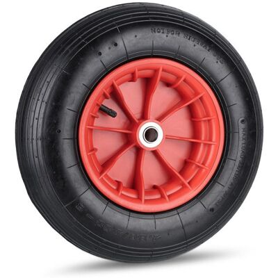 Roue de brouette pneumatique - RELAXDAYS - 4.80/4.00-8 - jante rouge - charge 120 kg - valve Noir - Publicité Roue de brouette pneumatique - RELAXDAYS - 4.80/4.00-8 - jante rouge - charge 120 kg - valve Noir - Publicité