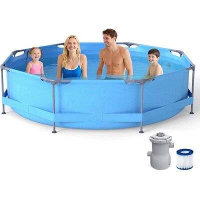 Piscine Hors-sol Ronde 36m x 76cm COSTWAY Cadre Métallique Pompe Filtrante Capacité 6125 L Piscine de Jardin pour AdultesBleu Bleu - Publicité Piscine Hors-sol Ronde 36m x 76cm COSTWAY Cadre Métallique Pompe Filtrante Capacité 6125 L Piscine de Jardin pour AdultesBleu Bleu - Publicité