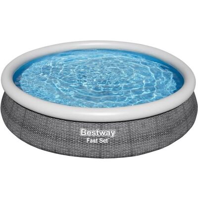Piscine - Bestway - Fast Set - 366 cm - Autoportante - Pompe filtrante Flowclear Gris - Publicité Piscine - Bestway - Fast Set - 366 cm - Autoportante - Pompe filtrante Flowclear Gris - Publicité
