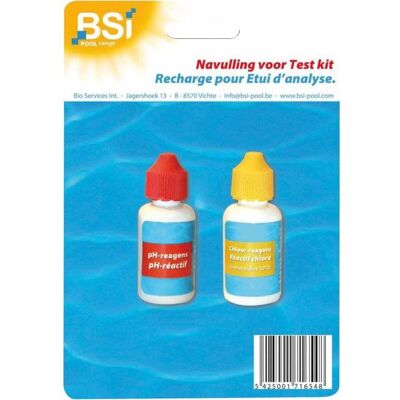 Recharge testeur eau piscine - BSI - Testeur pH & Chlore - Recharge kit - Analyse eau piscine & spa - Contrôle qualité eau Bleu - Publicité Recharge testeur eau piscine - BSI - Testeur pH & Chlore - Recharge kit - Analyse eau piscine & spa - Contrôle qualité eau Bleu - Publicité