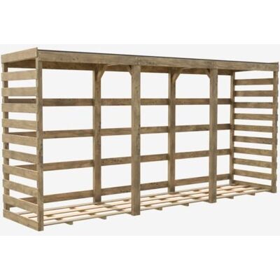 CERLAND ABRI BUCHES BOIS XXL 356X82X174CM Beige - Publicité CERLAND ABRI BUCHES BOIS XXL 356X82X174CM Beige - Publicité