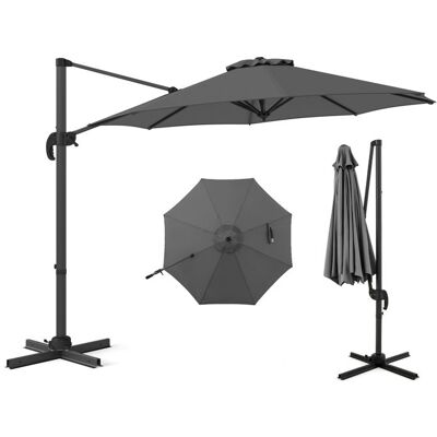 COSTWAY Parasol Déporté 294x247cm - Rotation à 360°- 5 Angles dInclinaison Réglables - Base de Croix - Anti UV pour Jardin-Gris Gris - Publicité COSTWAY Parasol Déporté 294x247cm - Rotation à 360°- 5 Angles dInclinaison Réglables - Base de Croix - Anti UV pour Jardin-Gris Gris - Publicité