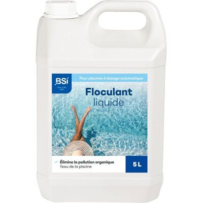 Floculant piscine - BSI - Floculant liquide 5 L - Dosage automatique - Agglomère impuretés - Grande piscine Bleu - Publicité Floculant piscine - BSI - Floculant liquide 5 L - Dosage automatique - Agglomère impuretés - Grande piscine Bleu - Publicité