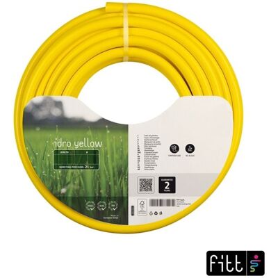 FITT Tuyau darrosage guipé 3 couches 50 m - robuste anti-UV et anti-algues - diamètre 15 mm - jaune - Publicité FITT Tuyau darrosage guipé 3 couches 50 m - robuste anti-UV et anti-algues - diamètre 15 mm - jaune - Publicité