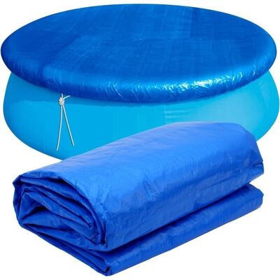 183cm Diamètre Bâches/Couverture de Protection avec Attaches en CordeBâche Durable Antipoussière pour Piscines Hors Sol Rondes Bleu - Publicité 183cm Diamètre Bâches/Couverture de Protection avec Attaches en CordeBâche Durable Antipoussière pour Piscines Hors Sol Rondes Bleu - Publicité