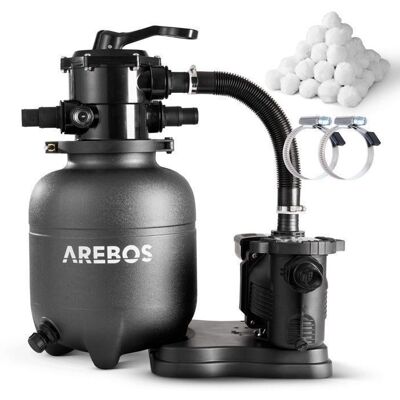 AREBOS Système de Filtre à Sable avec Pompe de 350 W Filtre à Sable Système Noir - Publicité AREBOS Système de Filtre à Sable avec Pompe de 350 W Filtre à Sable Système Noir - Publicité