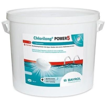 Tablettes de chlore Power 5 Bayrol - 10kg - Publicité Tablettes de chlore Power 5 Bayrol - 10kg - Publicité