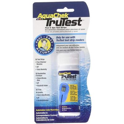 Trutest blister de 50 bandelettes pour appareil testeur digital - Aquachek Bleu - Publicité Trutest blister de 50 bandelettes pour appareil testeur digital - Aquachek Bleu - Publicité