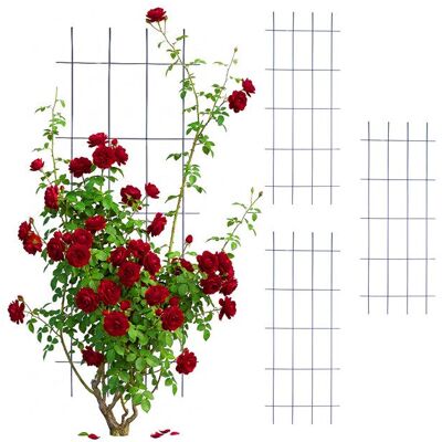 Relaxdays Treillis lot de 4 H x L: 115 x 45 cm métal support plantes grimpantes jardin support rosiers noir Noir - Publicité Relaxdays Treillis lot de 4 H x L: 115 x 45 cm métal support plantes grimpantes jardin support rosiers noir Noir - Publicité
