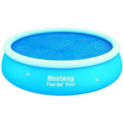 BESTWAY Bache solaire diamètre 240 cm pour piscine hors sol Fast Set diamètre 274 cm Bleu - Publicité BESTWAY Bache solaire diamètre 240 cm pour piscine hors sol Fast Set diamètre 274 cm Bleu - Publicité